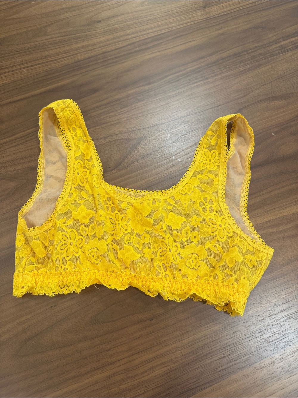 Lace Scoop Bralette in Yellow